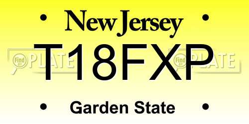 T18FXP New Jersey License Plate