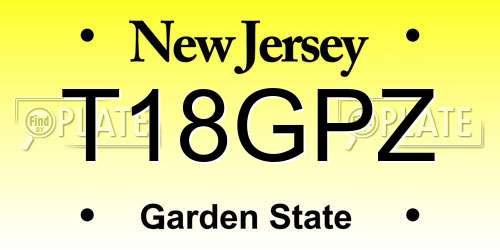 T18GPZ New Jersey License Plate