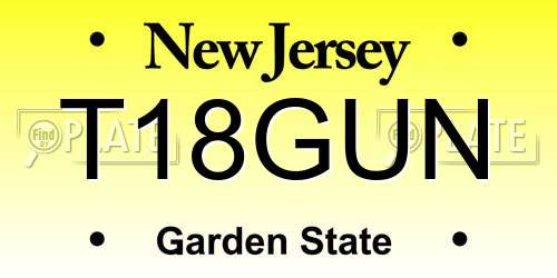 T18GUN New Jersey License Plate