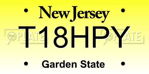 T18HPY New Jersey License Plate