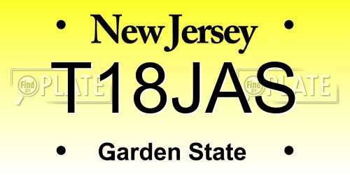 T18JAS New Jersey License Plate