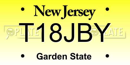 T18JBY New Jersey License Plate