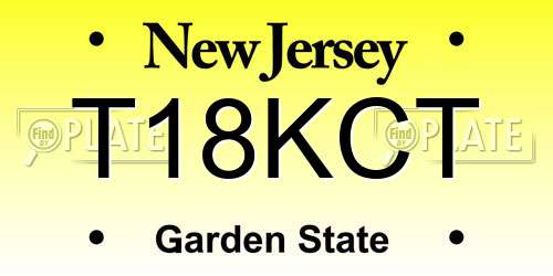 T18KCT New Jersey License Plate