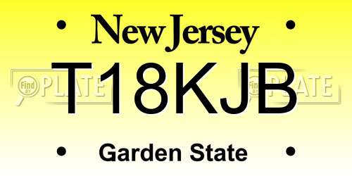 T18KJB New Jersey License Plate