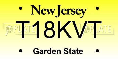 T18KVT New Jersey License Plate