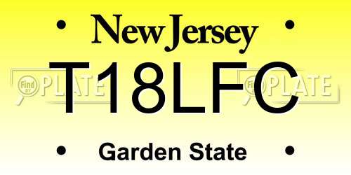 T18LFC New Jersey License Plate