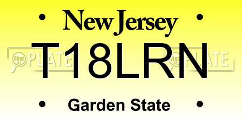 T18LRN New Jersey License Plate