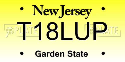 T18LUP New Jersey License Plate