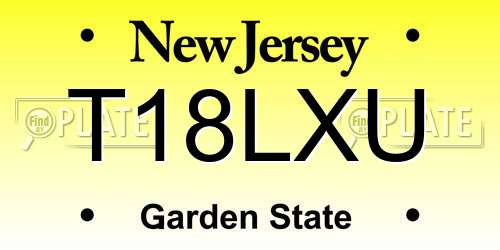 T18LXU New Jersey License Plate