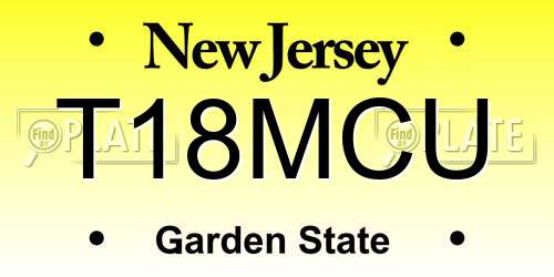 T18MCU New Jersey License Plate