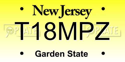 T18MPZ New Jersey License Plate