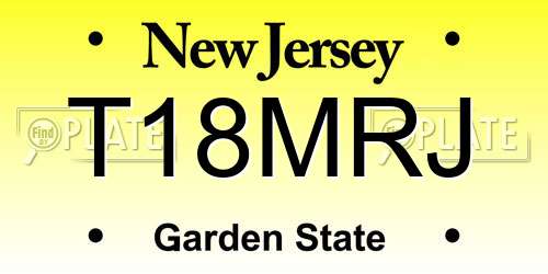 T18MRJ New Jersey License Plate