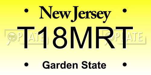 T18MRT New Jersey License Plate