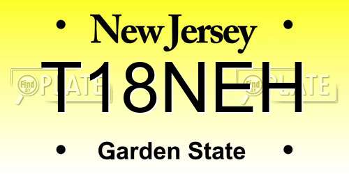 T18NEH New Jersey License Plate