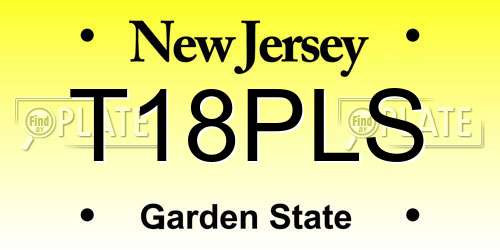 T18PLS New Jersey License Plate