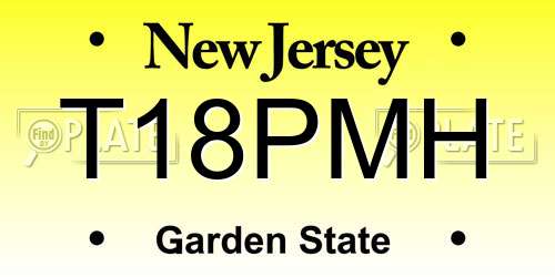 T18PMH New Jersey License Plate