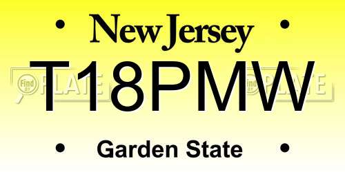 T18PMW New Jersey License Plate