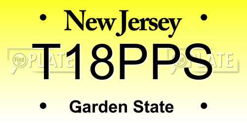 T18PPS New Jersey License Plate