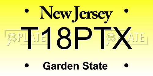 T18PTX New Jersey License Plate