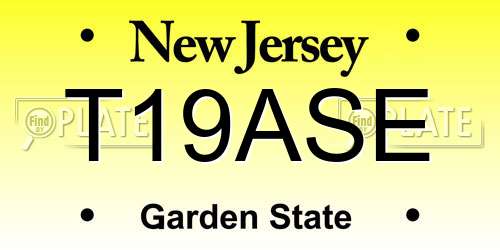 T19ASE New Jersey License Plate