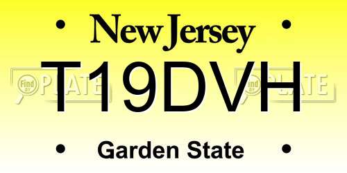 T19DVH New Jersey License Plate