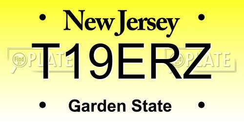 T19ERZ New Jersey License Plate