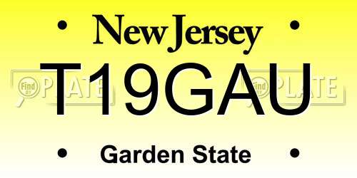 T19GAU New Jersey License Plate