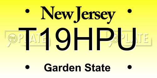 T19HPU New Jersey License Plate