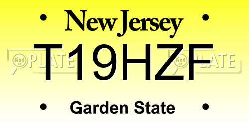 T19HZF New Jersey License Plate