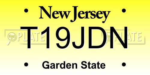 T19JDN New Jersey License Plate