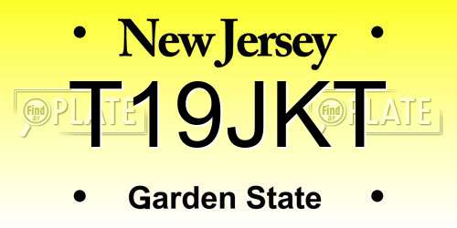 T19JKT New Jersey License Plate