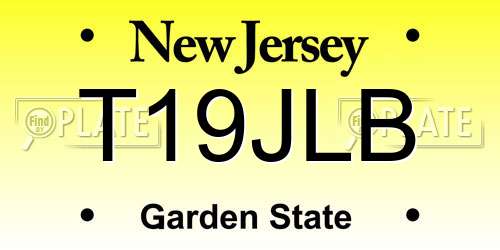 T19JLB New Jersey License Plate