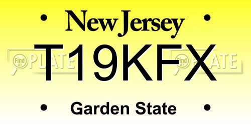 T19KFX New Jersey License Plate