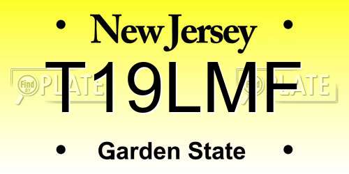 T19LMF New Jersey License Plate