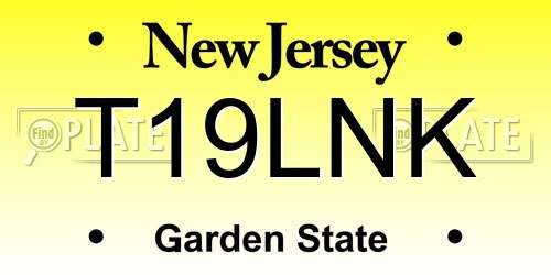T19LNK New Jersey License Plate