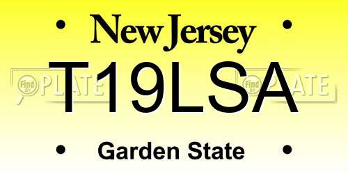 T19LSA New Jersey License Plate