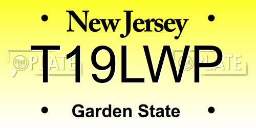 T19LWP New Jersey License Plate