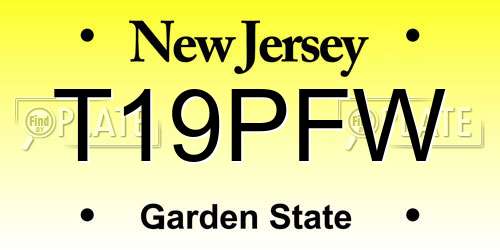 T19PFW New Jersey License Plate