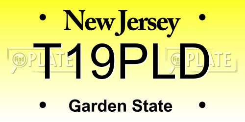 T19PLD New Jersey License Plate