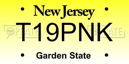 T19PNK New Jersey License Plate