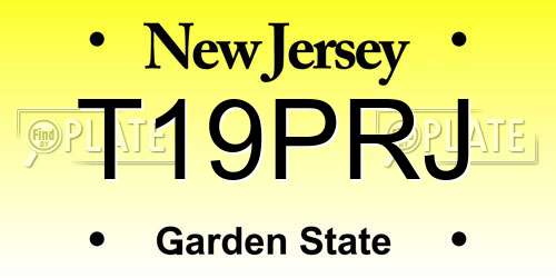 T19PRJ New Jersey License Plate