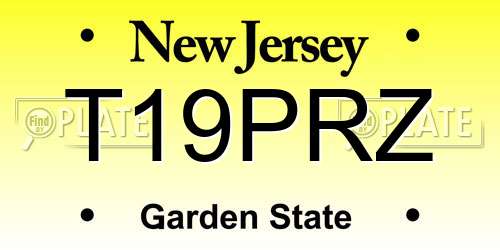 T19PRZ New Jersey License Plate