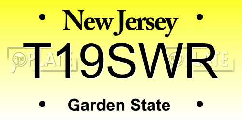 T19SWR New Jersey License Plate