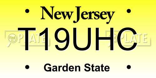 T19UHC New Jersey License Plate