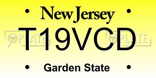T19VCD New Jersey License Plate