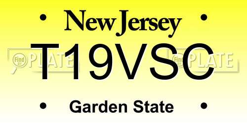 T19VSC New Jersey License Plate