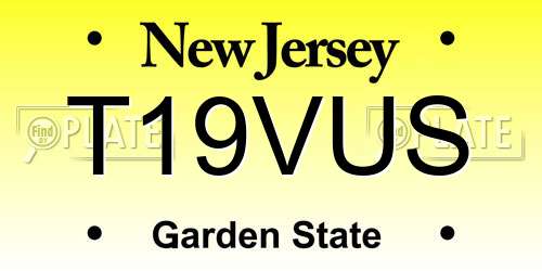 T19VUS New Jersey License Plate