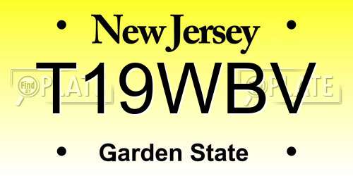 T19WBV New Jersey License Plate