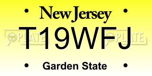 T19WFJ New Jersey License Plate