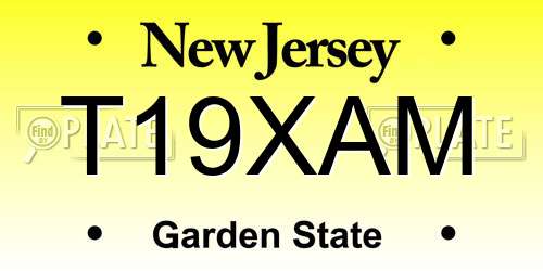 T19XAM New Jersey License Plate